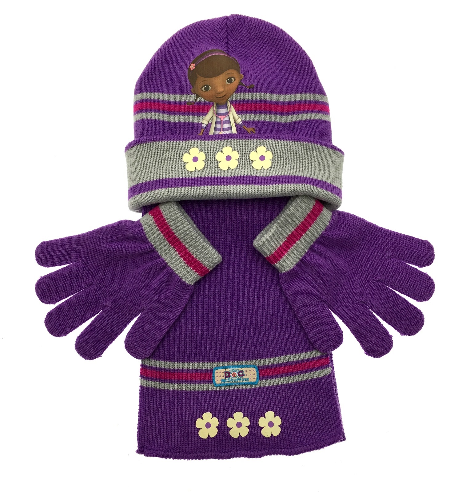 Girls Character Hat Scarf And Gloves 3 Piece Set Kids Warm Winter Size UK 3-8 Y | eBay